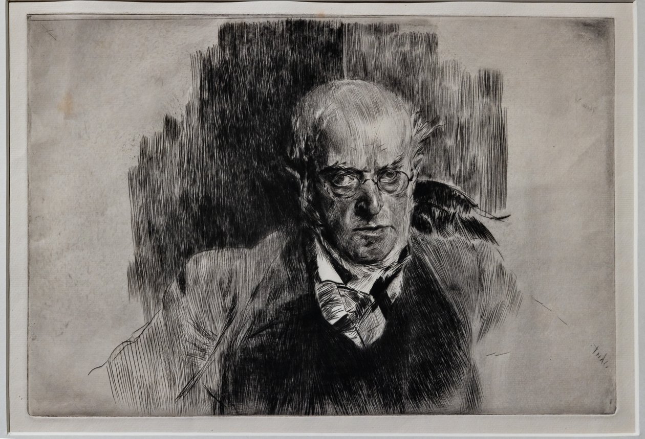 Retrato del pintor Adolph Menzel de Giovanni Boldini