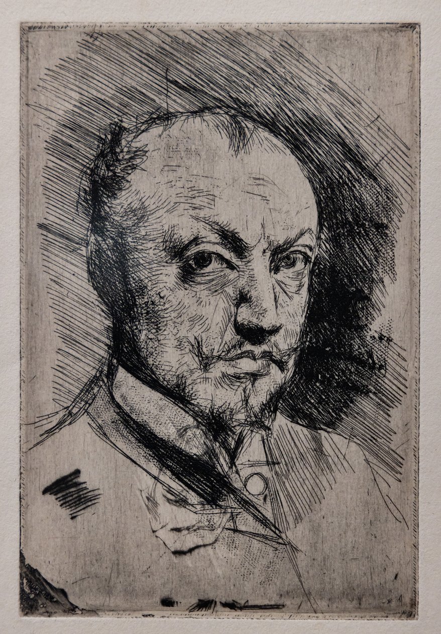 Autorretrato, c.1890 (punta seca, ruleta y aguafuerte sobre papel) de Giovanni Boldini