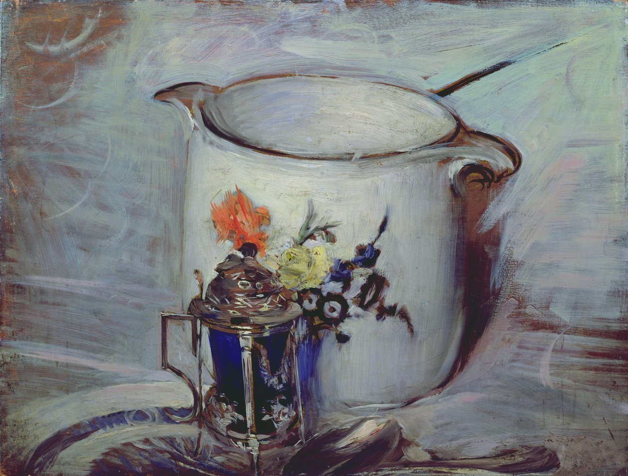 Naturaleza muerta con tarro de mostaza y jarra de Giovanni Boldini