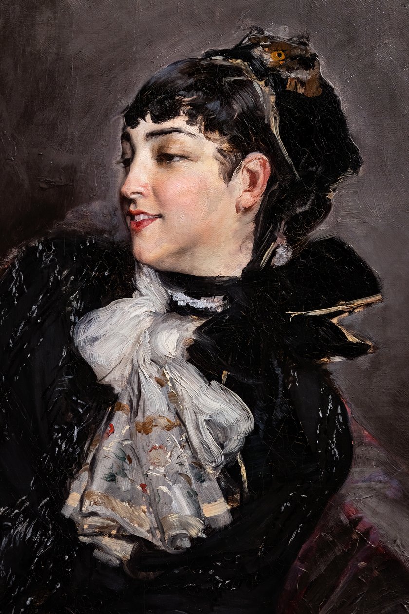 La condesa de Rasty en el sofá, detalle de Giovanni Boldini