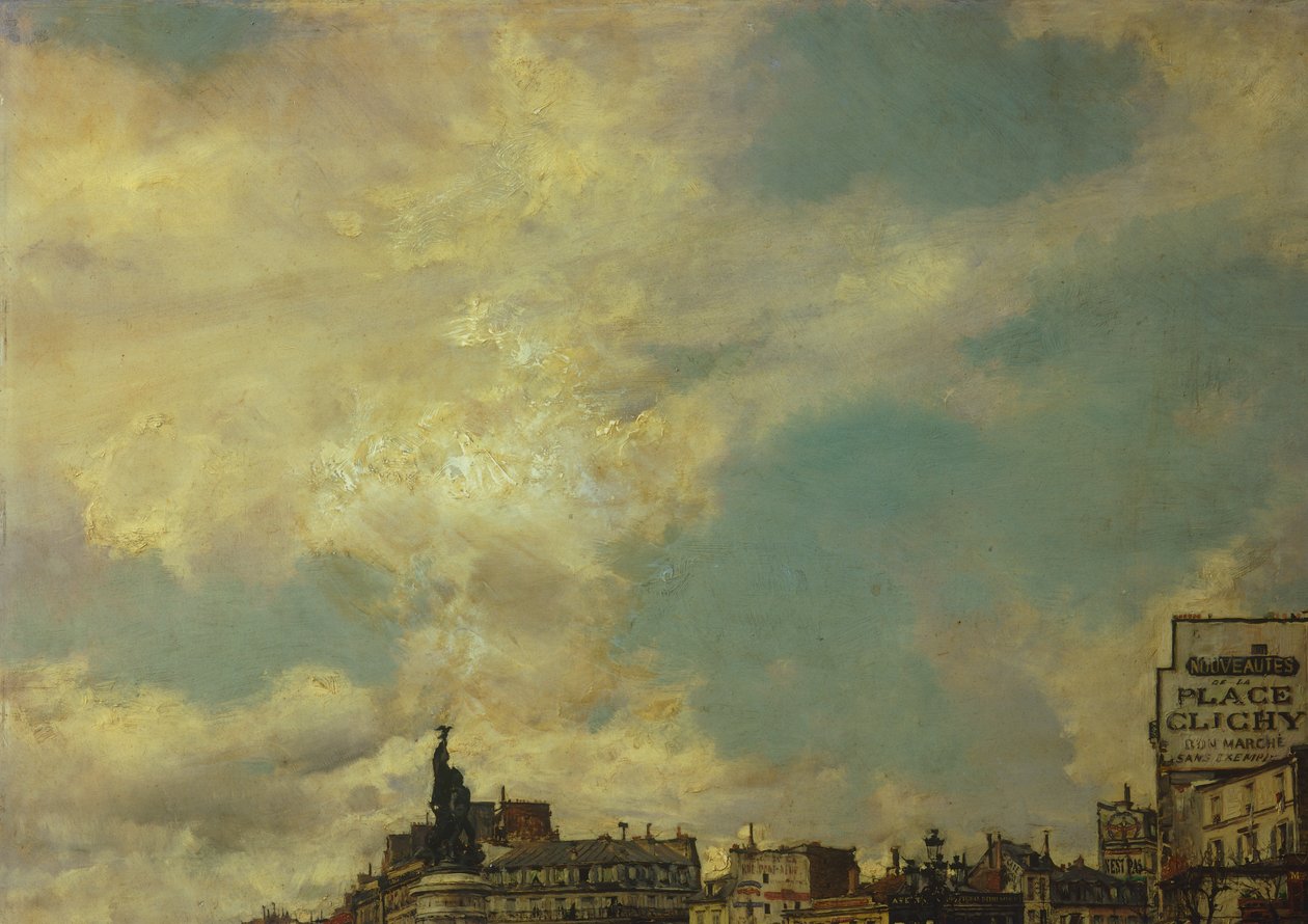 El cielo (detalle) de Plaza Clichy, París, por Giovanni Boldini de Giovanni Boldini