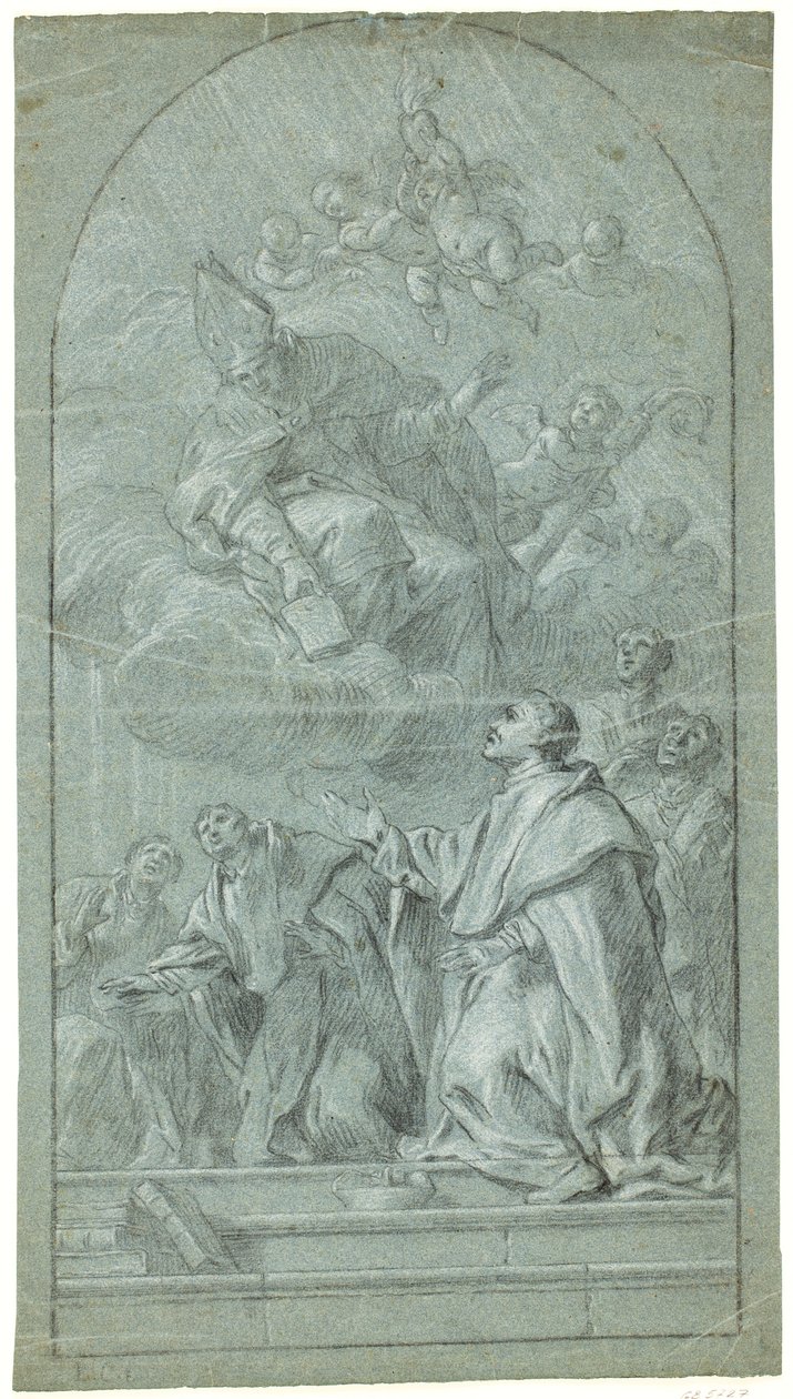 Monjes agustinos recibiendo la regla de su orden de San Agustín de Giovanni Bonati