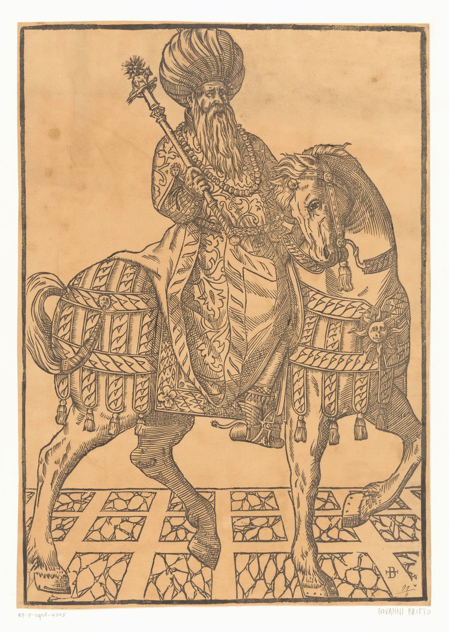 Hombre con turbante a caballo de Giovanni Britto