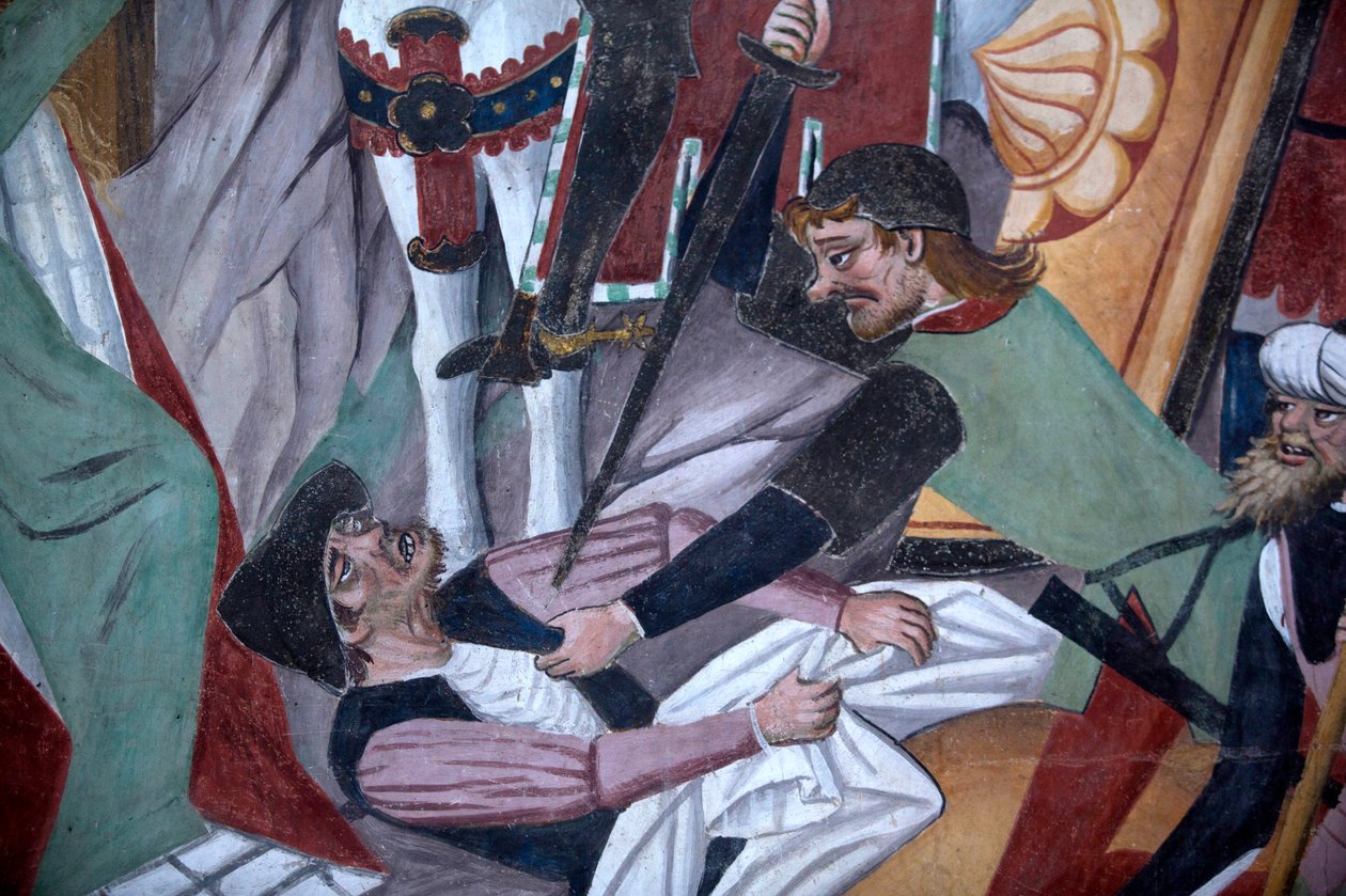 Ciclo de la Pasión: la crucifixión (detalle) de Giovanni Canavesio