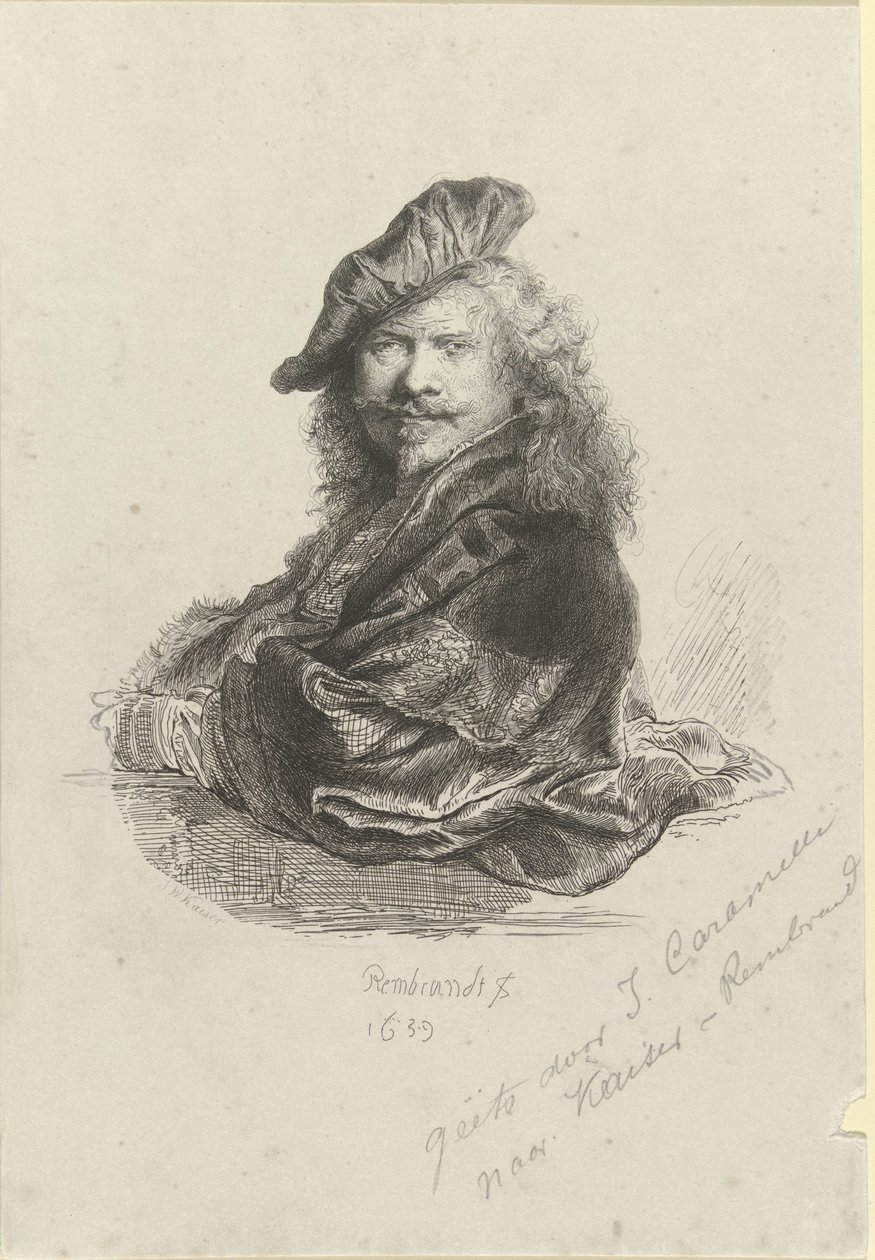 Retrato de Rembrandt Harmensz. del Rin de Giovanni Caramelli