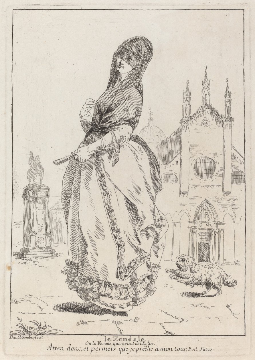 La Zendale (Mujer con Capucha, o la Mujer Volviendo de la Iglesia) de Giovanni David