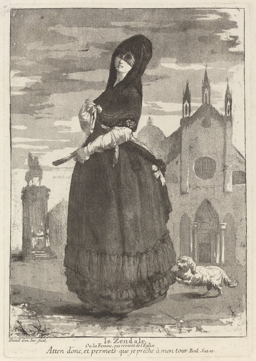 La zendale (Mujer con capucha, o la mujer que regresa de la iglesia) de Giovanni David