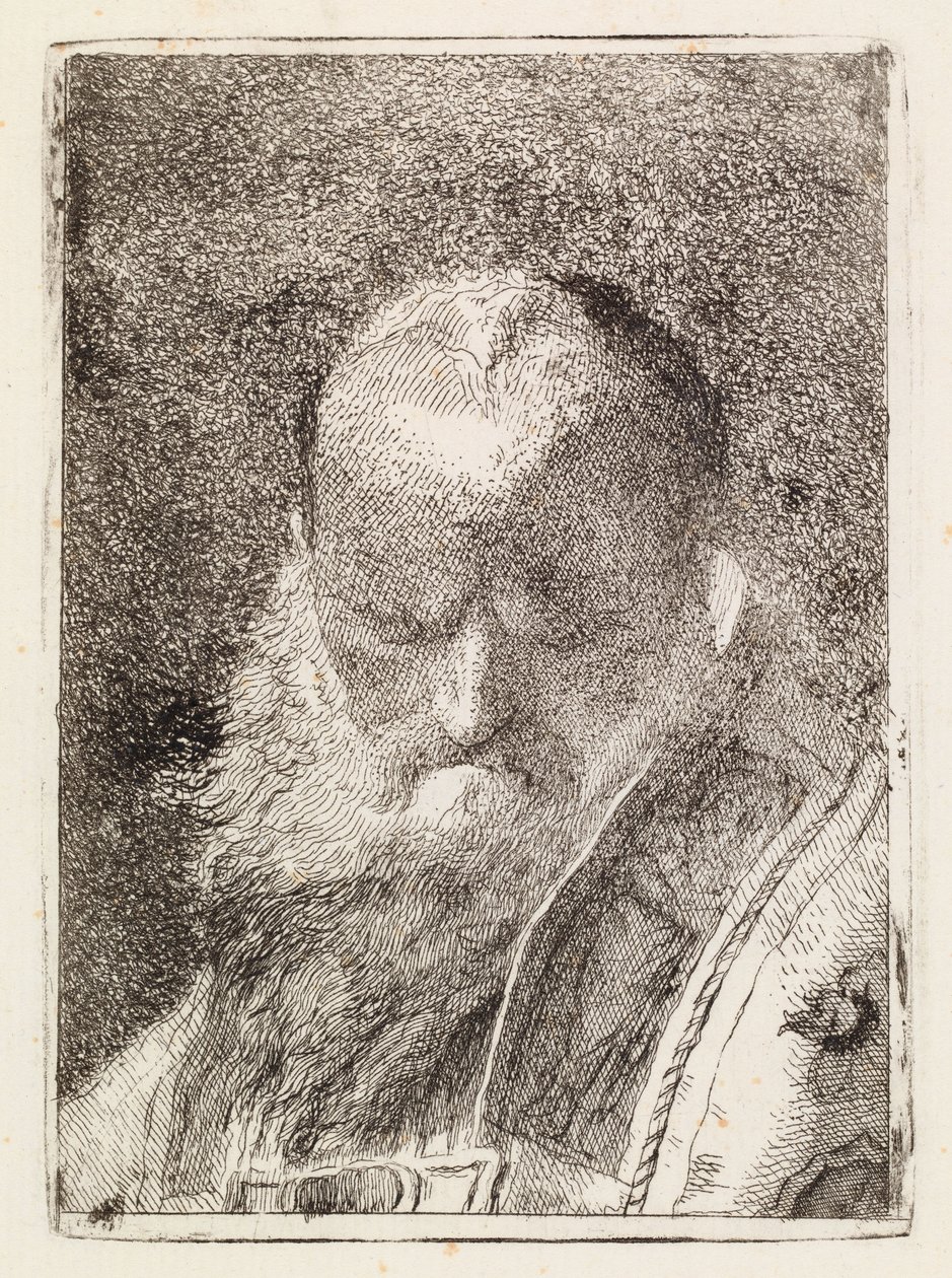 Un obispo (cabeza de un anciano) de Giovanni Domenico Tiepolo