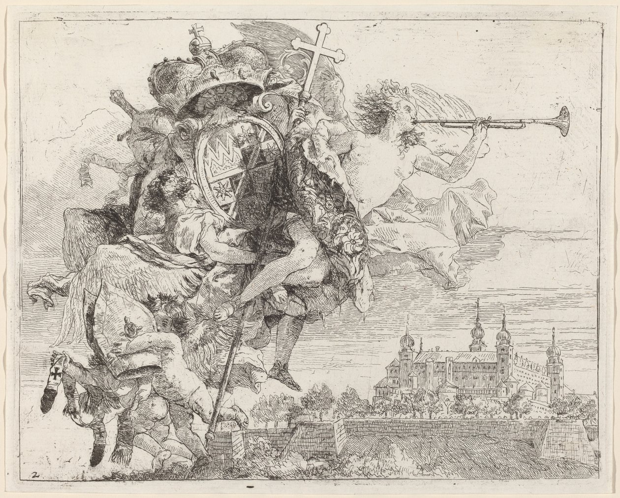 Armas de Karl Philip von Greiffenklau, Príncipe-Obispo de Wurzburg de Giovanni Domenico Tiepolo