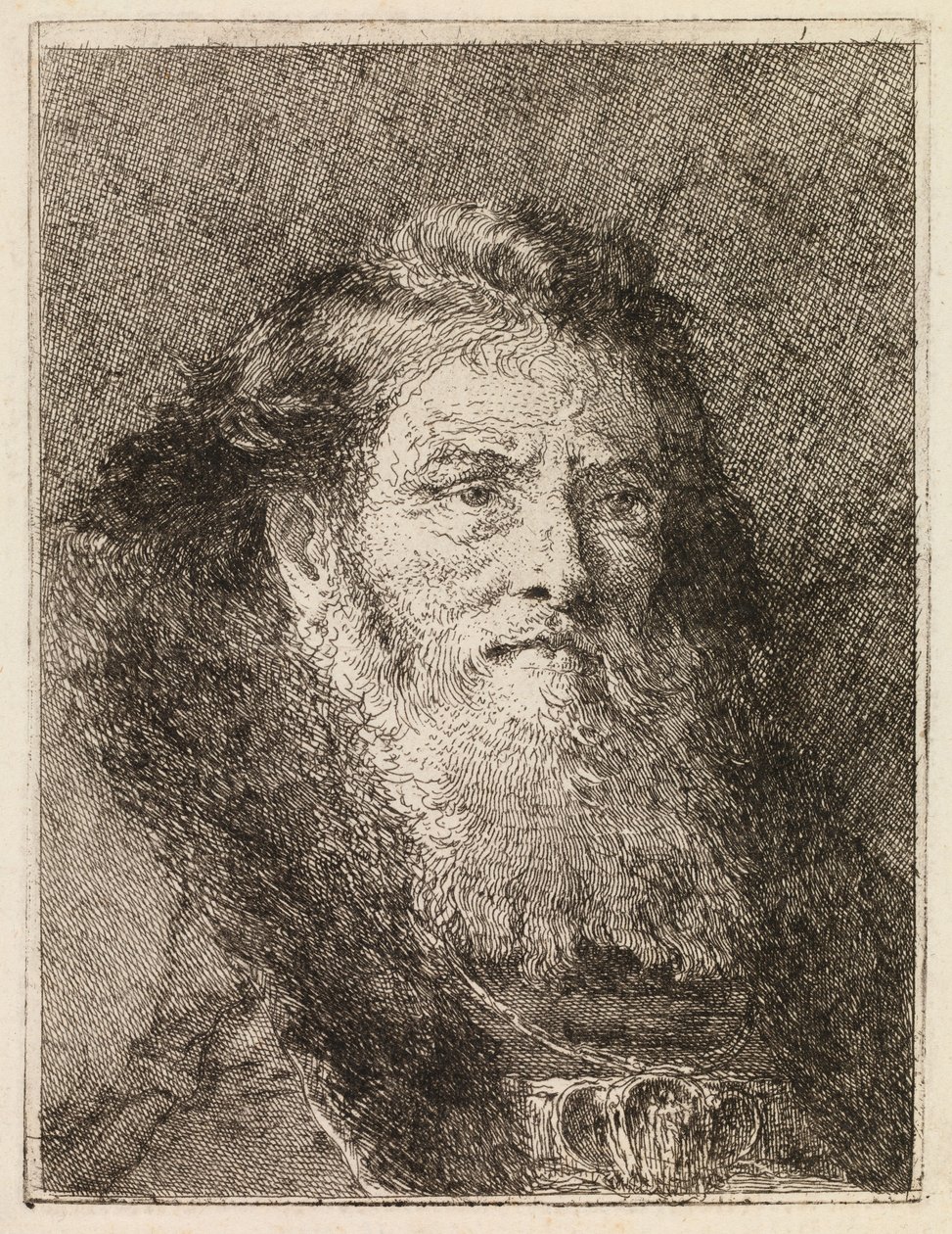 Hombre con la cabeza descubierta vuelto hacia la derecha de Giovanni Domenico Tiepolo