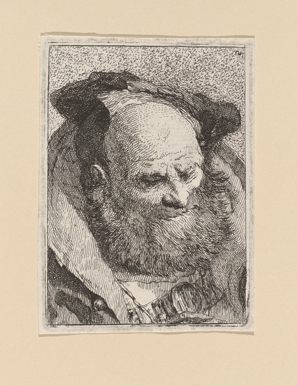 Anciano barbudo, de la Raccolta di Teste (colección de cabezas) de Giovanni Domenico Tiepolo