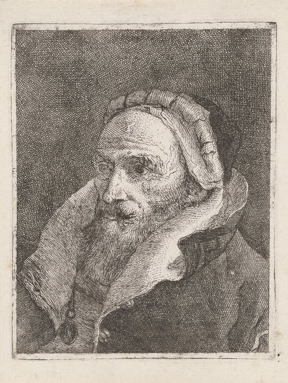 Anciano barbudo con gorra, de la «Raccolta di Teste» (Colección de cabezas) de Giovanni Domenico Tiepolo