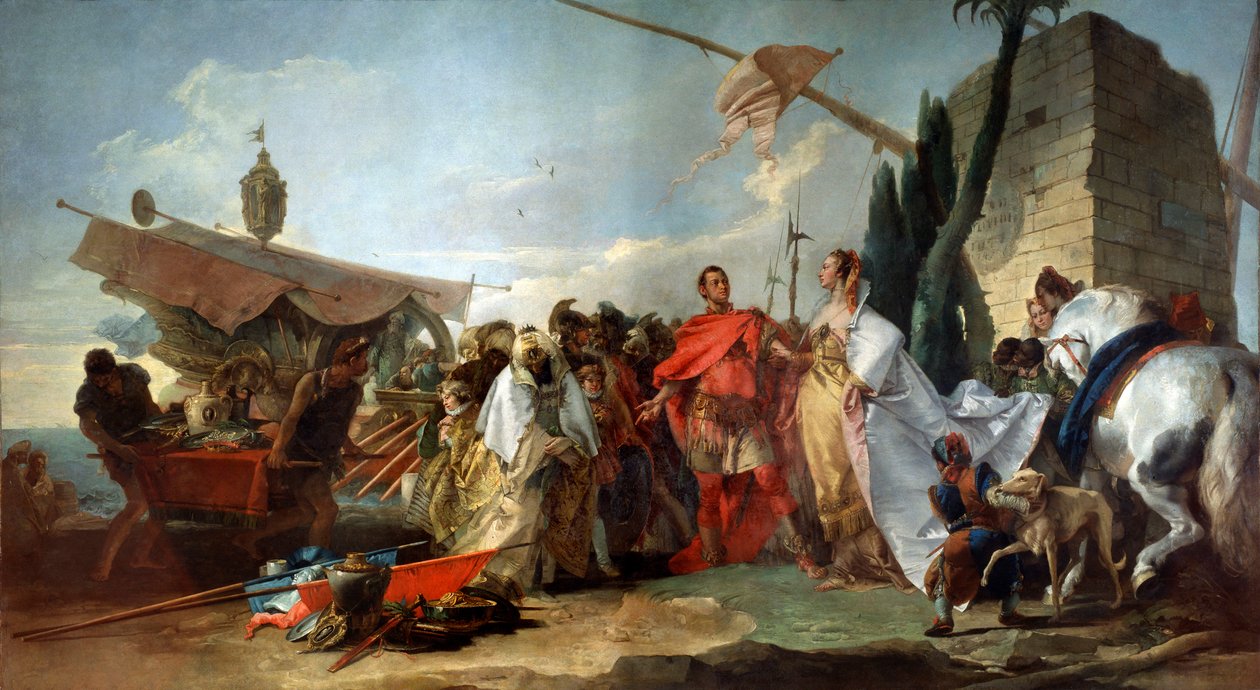 César encontrando a Cleopatra, 1747 de Giovanni Domenico Tiepolo