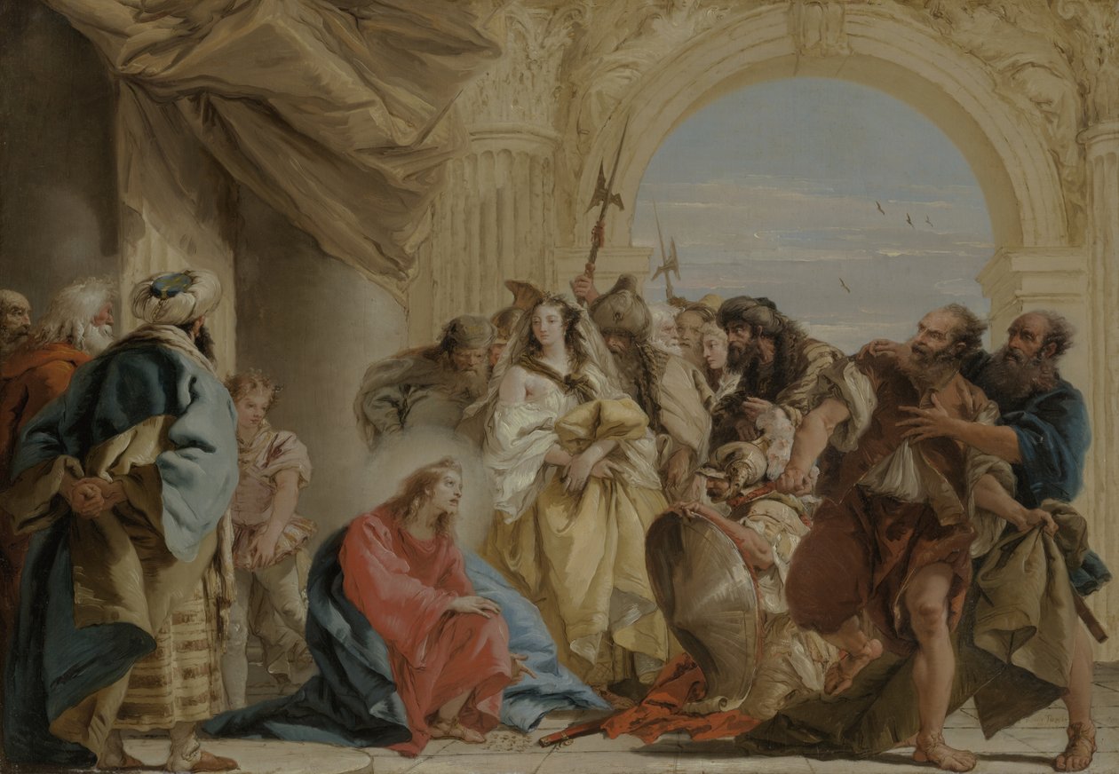 Cristo y la mujer sorprendida en adulterio de Giovanni Domenico Tiepolo