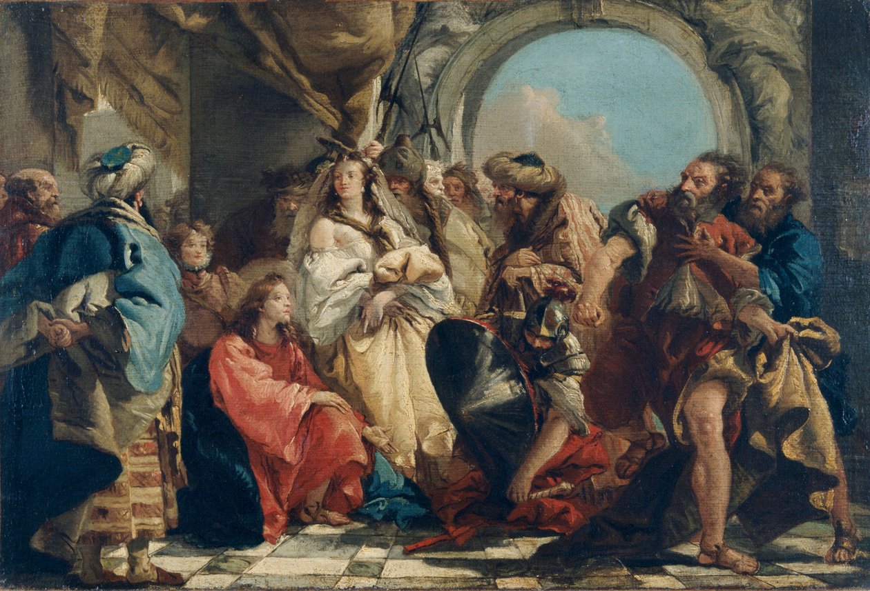 Cristo y la mujer sorprendida en adulterio de Giovanni Domenico Tiepolo