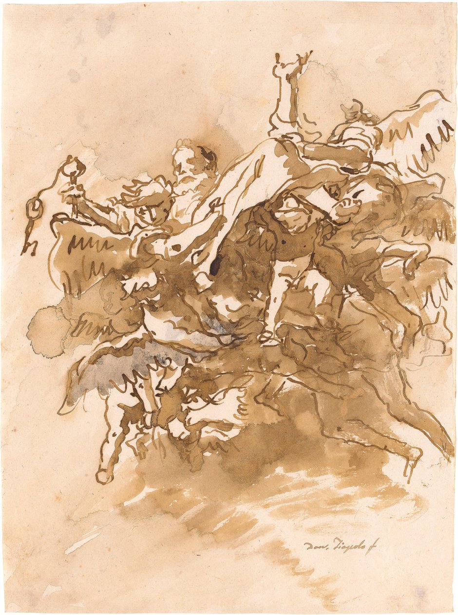 Der heilige Petrus von Engeln in den Himmel getragen de Giovanni Domenico Tiepolo
