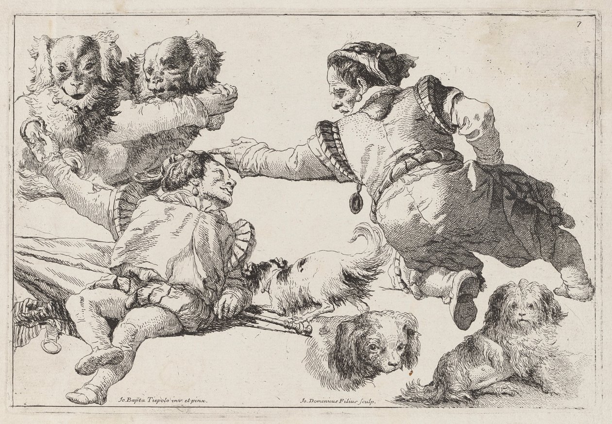 enanos y perros de Giovanni Domenico Tiepolo