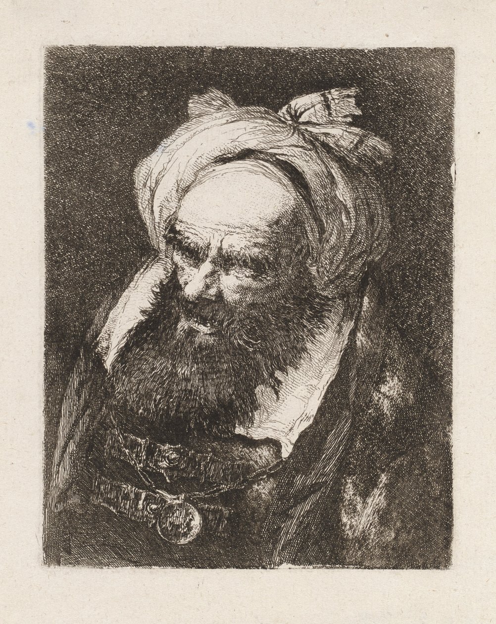 Anciano con turbante, de la Raccolta di Teste (Colección de cabezas) de Giovanni Domenico Tiepolo
