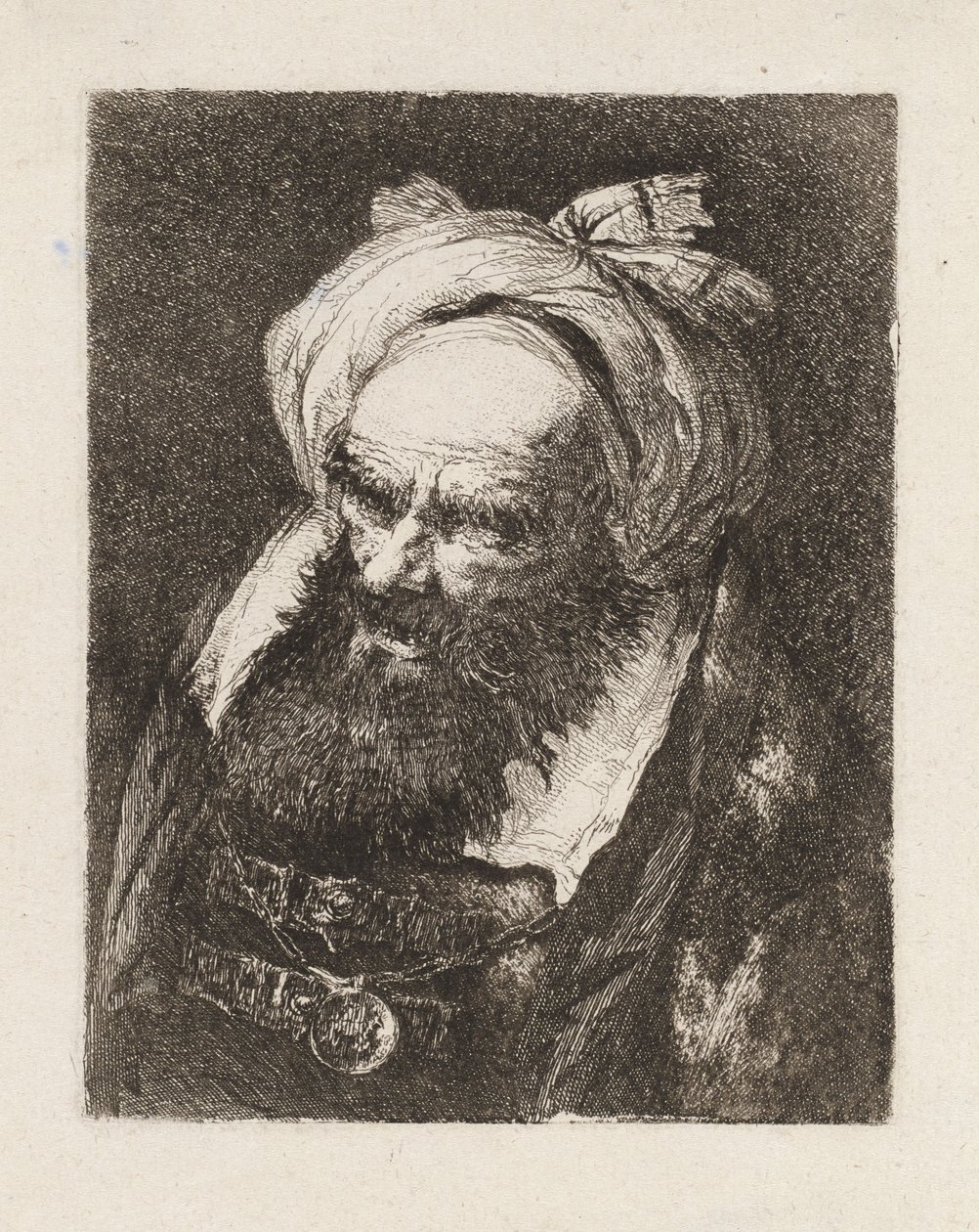 Anciano con turbante, de la «Raccolta di Teste» (Colección de cabezas) de Giovanni Domenico Tiepolo
