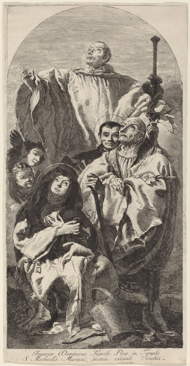 Cuatro santos de la orden benedictina de Giovanni Domenico Tiepolo