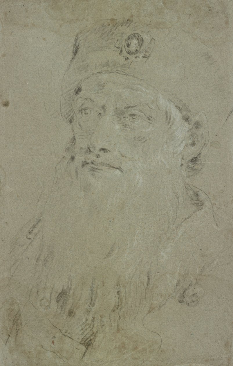 Cabeza de un oriental barbudo de Giovanni Domenico Tiepolo