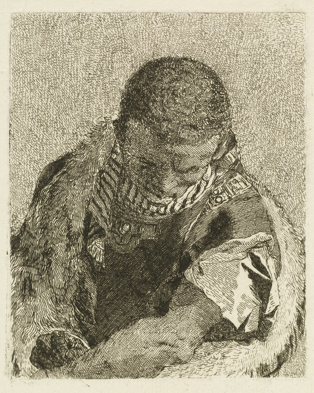 Cabeza de un Moro Inclinándose de Giovanni Domenico Tiepolo