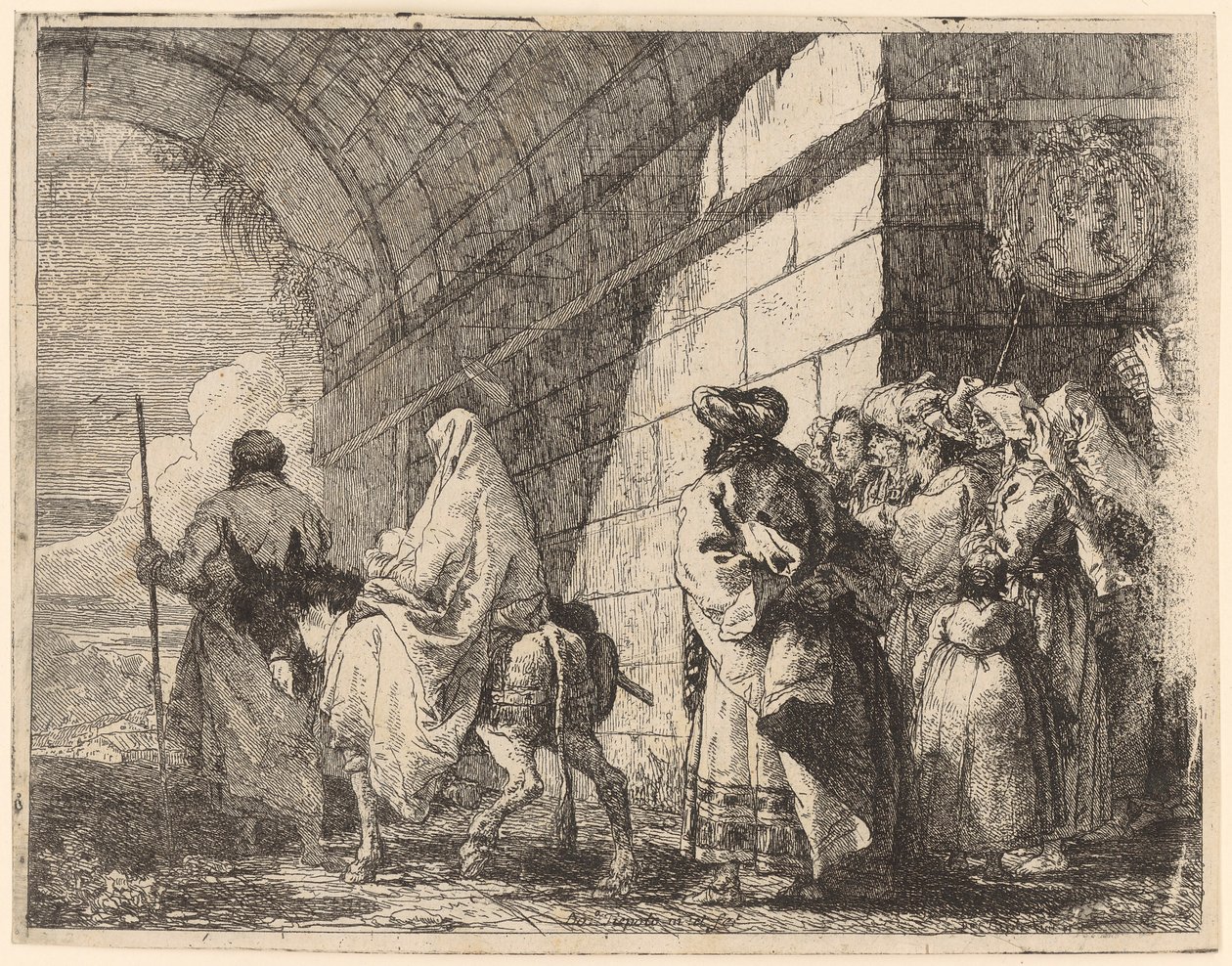 La Sagrada Familia abandona la ciudad de Giovanni Domenico Tiepolo