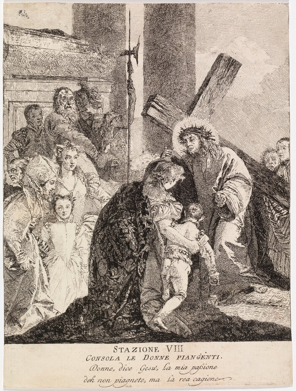 Jesús consuela a las lloronas de Jerusalén de Giovanni Domenico Tiepolo