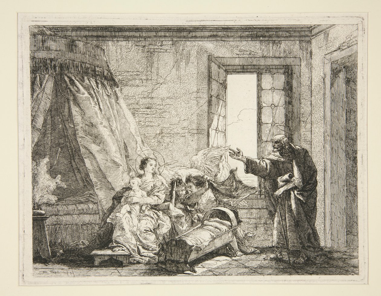 José anuncia a María la orden de partir, de la serie Idee pittoresche sopra la fuga en Egitto (Huida a Egipto) de Giovanni Domenico Tiepolo