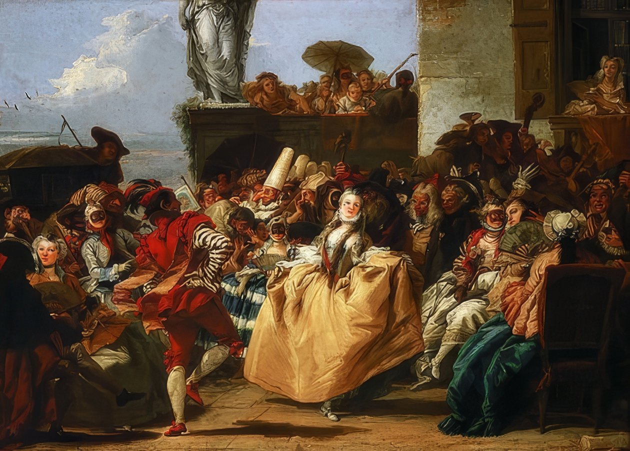 Escena de carnaval o El minué. 1745/50 de Giovanni Domenico Tiepolo