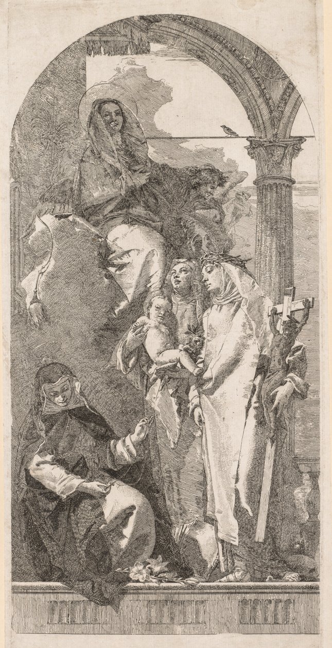 Madonna con Santa Inés, Catalina y Rosa de Giovanni Domenico Tiepolo