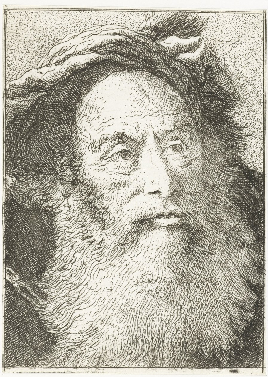hombre con barba Colección de cabezas (título de la serie) Raccolta di Teste (título de la serie) de Giovanni Domenico Tiepolo