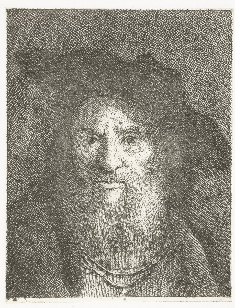 hombre con boina Colección de cabezas (título de la serie) Raccolta di Teste (título de la serie) de Giovanni Domenico Tiepolo