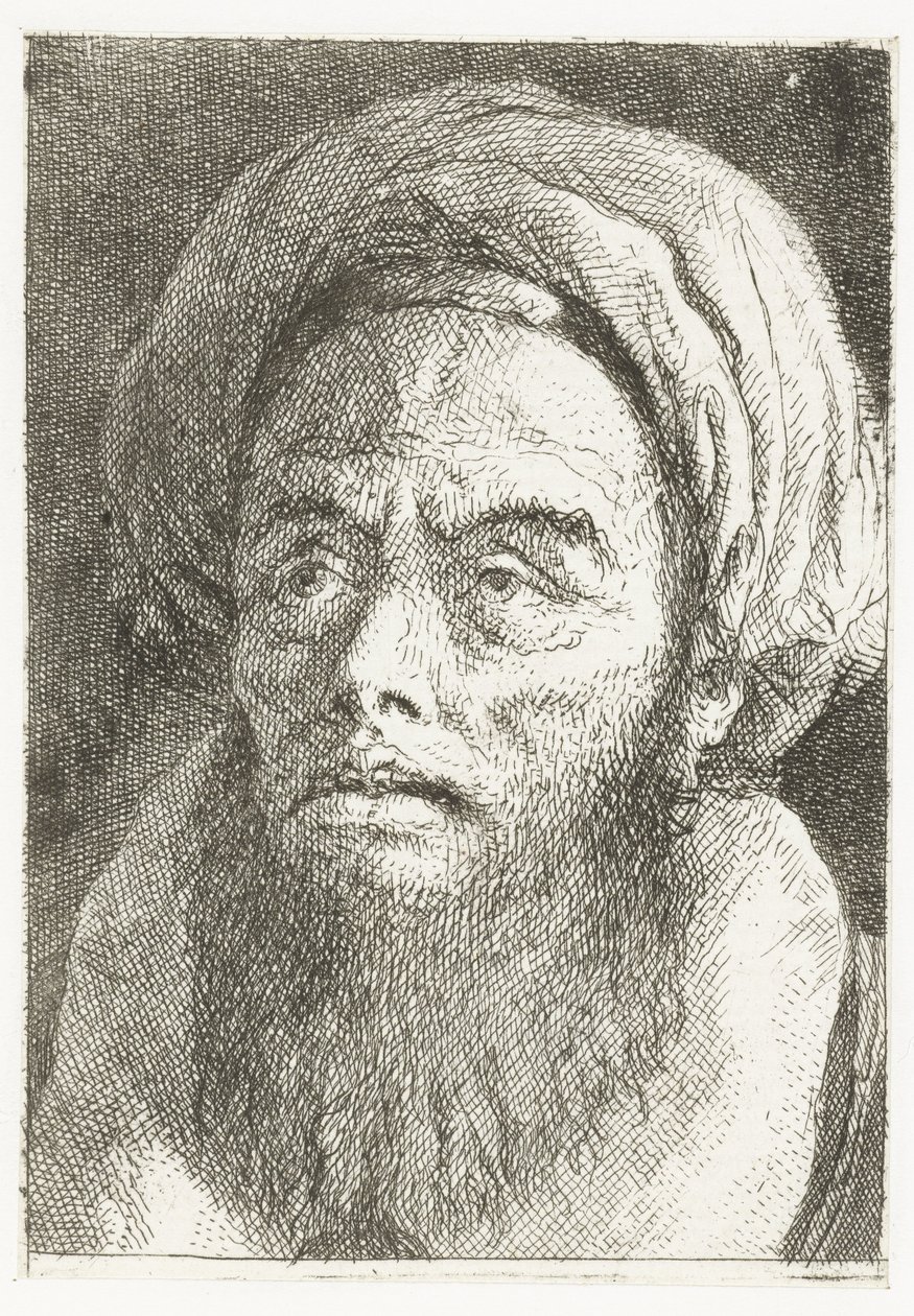 hombre con turbante Colección de cabezas (título de la serie) Raccolta di Teste (título de la serie) de Giovanni Domenico Tiepolo