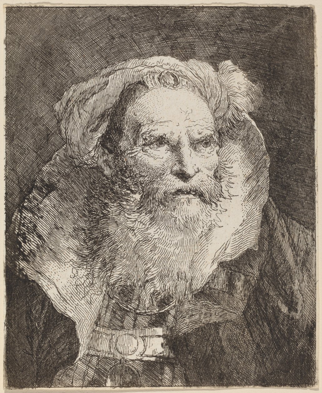 Viejo meditando de Giovanni Domenico Tiepolo