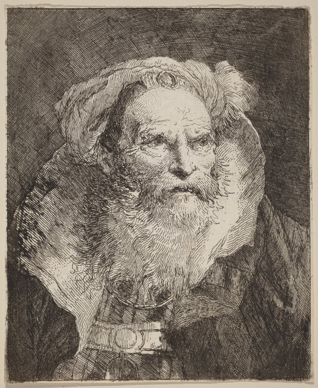 Anciano meditando de Giovanni Domenico Tiepolo