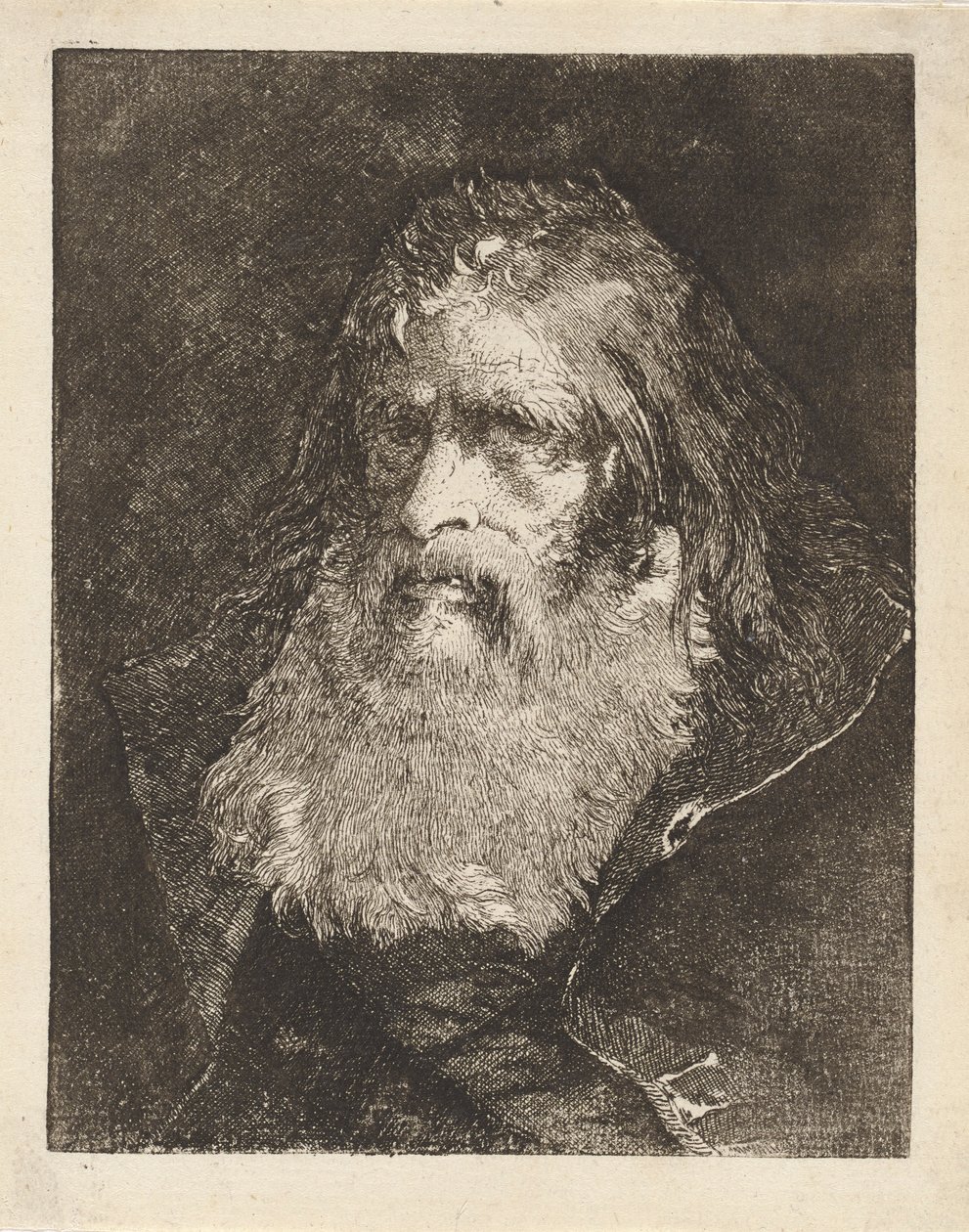 Viejo con la cabeza descubierta, de la Raccolta di Teste (Colección de cabezas) de Giovanni Domenico Tiepolo