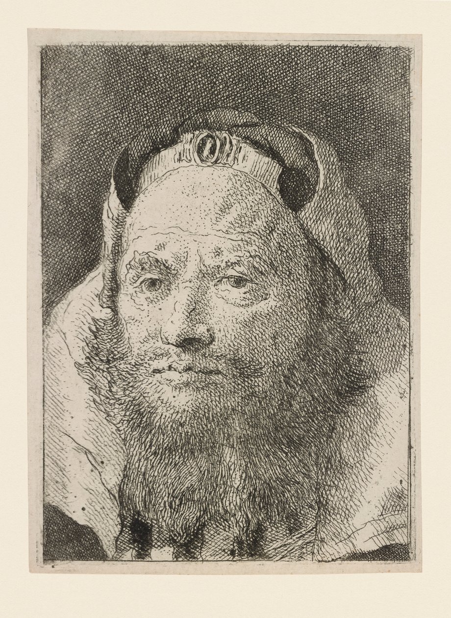 Viejo con barba, de la Raccolta di Teste (Colección de cabezas) de Giovanni Domenico Tiepolo
