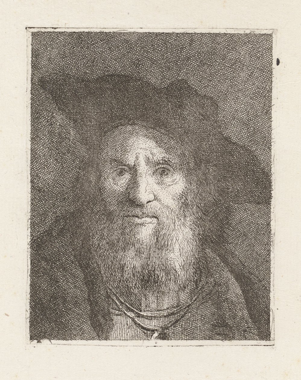 «Anciano con sombrero», de la «Raccolta di Teste» (Colección de cabezas) de Giovanni Domenico Tiepolo