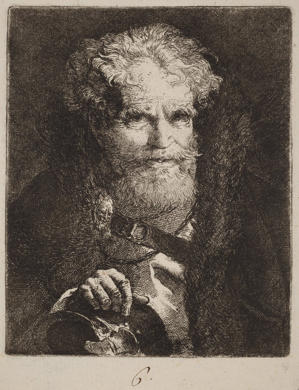 Anciano con casco de Giovanni Domenico Tiepolo