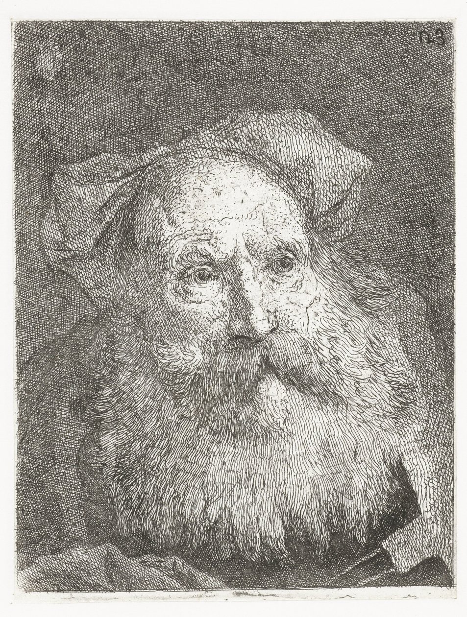 Viejo con barba Colección de cabezas (título de la serie) Raccolta di Teste (título de la serie) de Giovanni Domenico Tiepolo