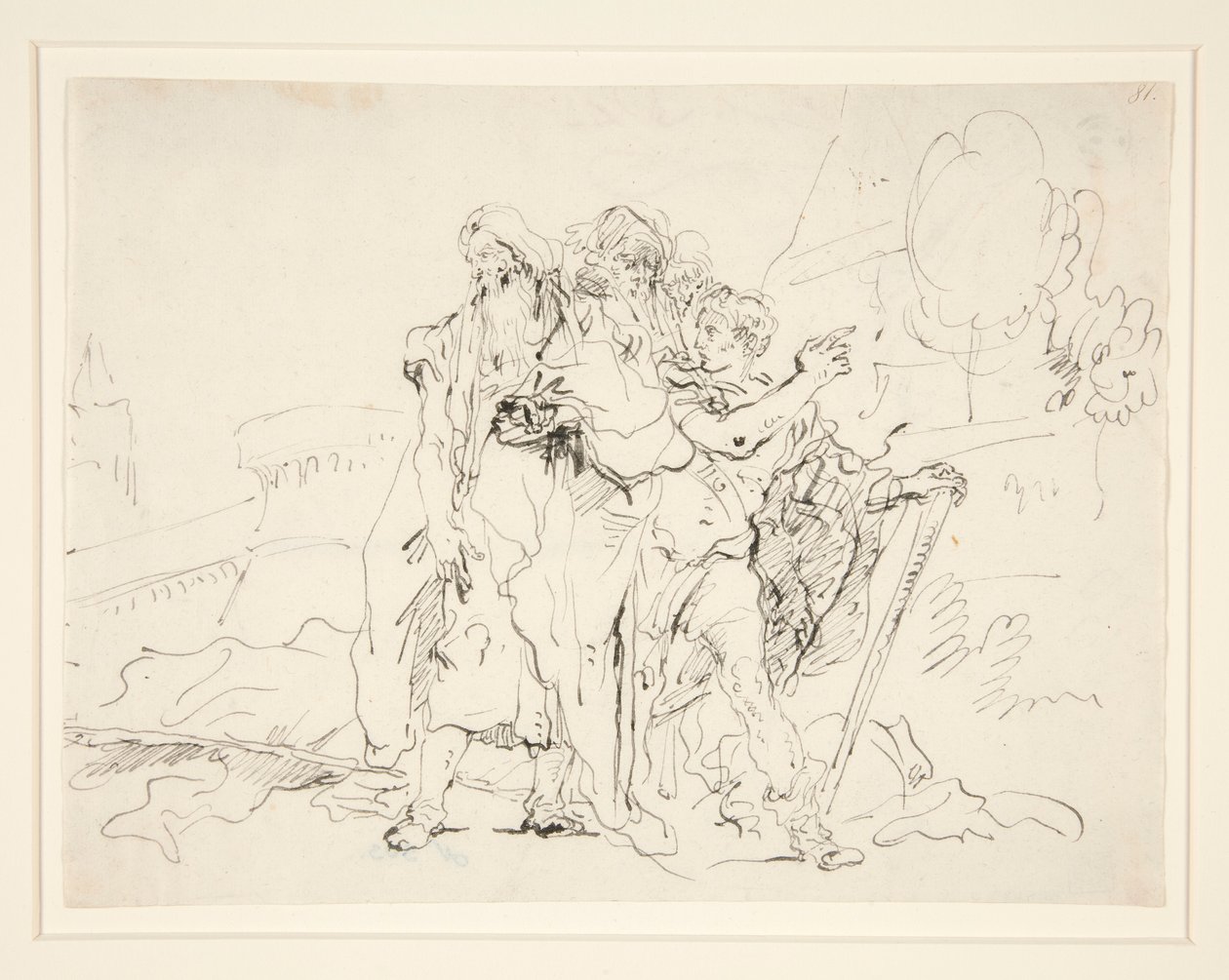 Príamo y compañeras fuera de los muros de Troya de Giovanni Domenico Tiepolo