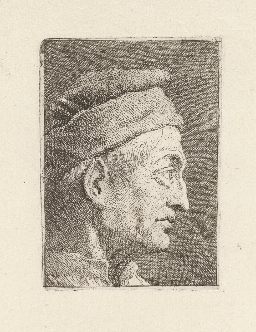 Perfil de un anciano, de la Raccolta di Teste (Colección de cabezas) de Giovanni Domenico Tiepolo