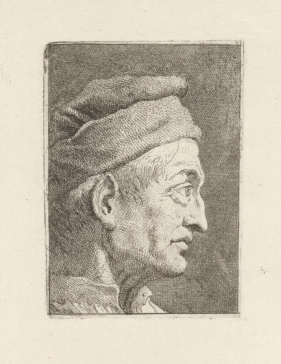 Perfil de un anciano, de la Raccolta di Teste (Colección de cabezas) de Giovanni Domenico Tiepolo