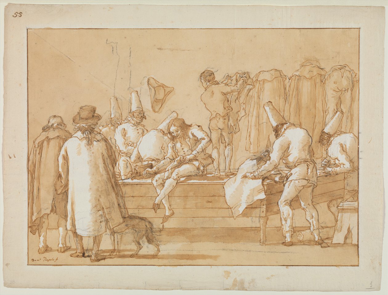 Punchinello als Schneidergehilfe de Giovanni Domenico Tiepolo