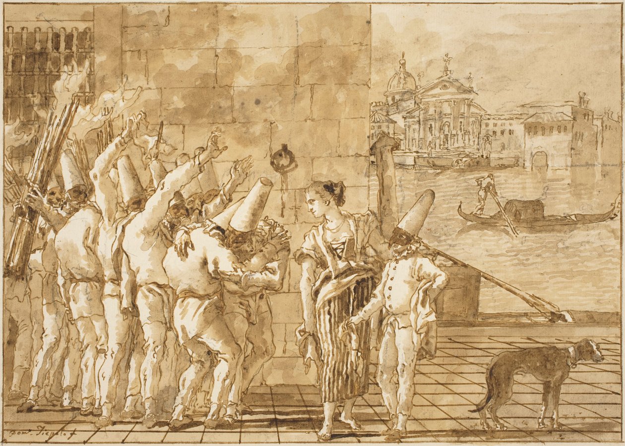 La despedida de Punchinello de Venecia de Giovanni Domenico Tiepolo