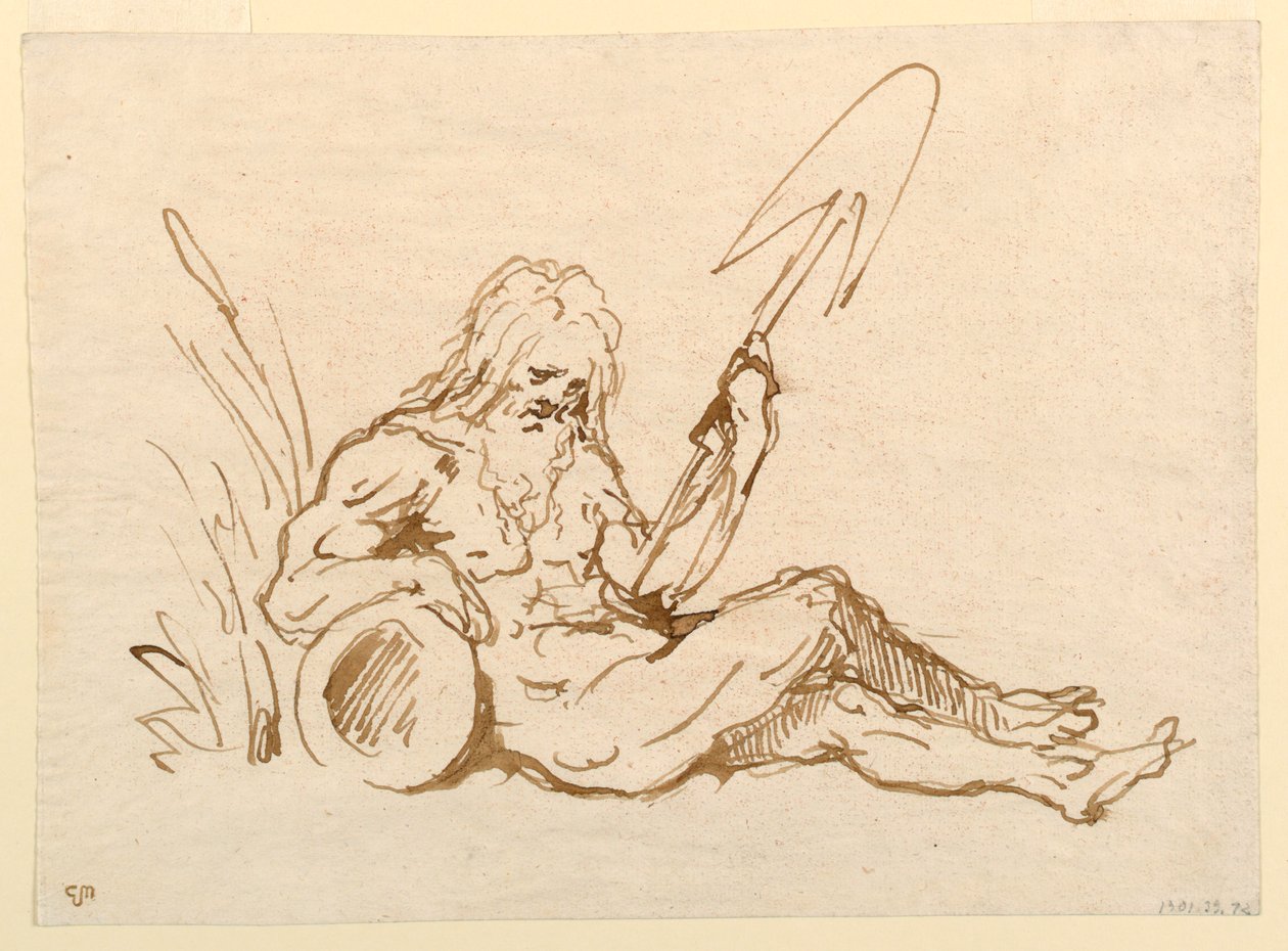 Boceto de un Dios del Río de Giovanni Domenico Tiepolo