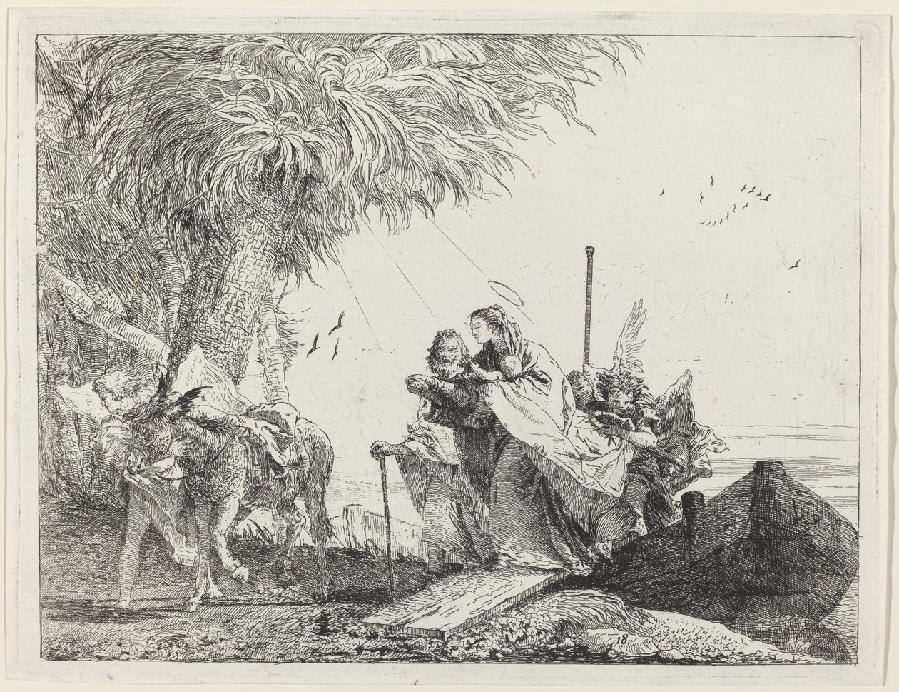La Sagrada Familia Desembarcando de Giovanni Domenico Tiepolo