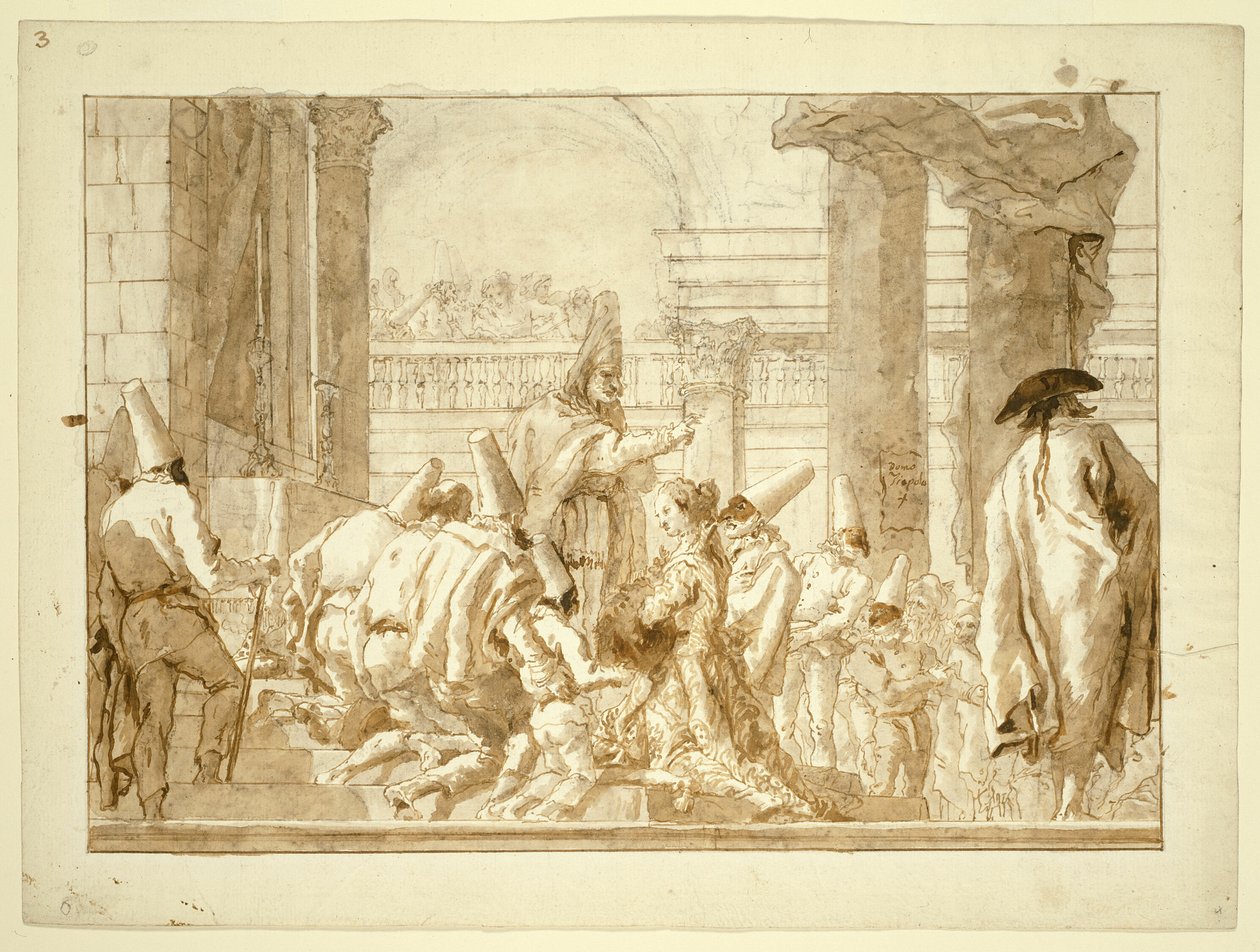 El matrimonio del padre de Punchinello de Giovanni Domenico Tiepolo