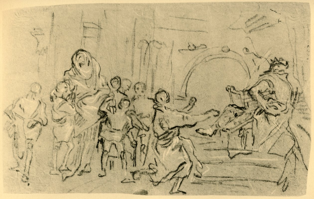 La Madre de los Macabeos ante Antíoco, c1759, 1928 de Giovanni Domenico Tiepolo